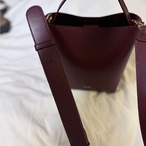 Elegant CUYANA Burgundy Bucket Bag